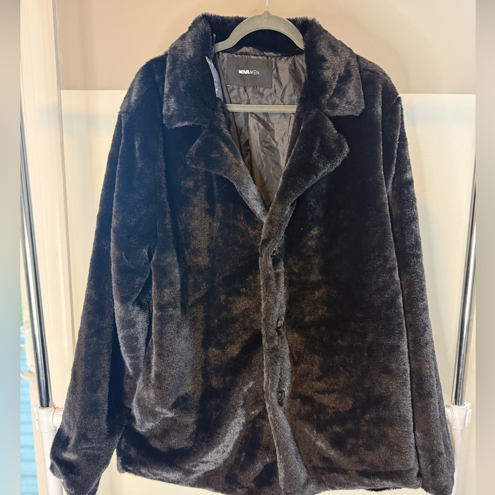 NOVAMEN New Look Tom Fur Peacoat